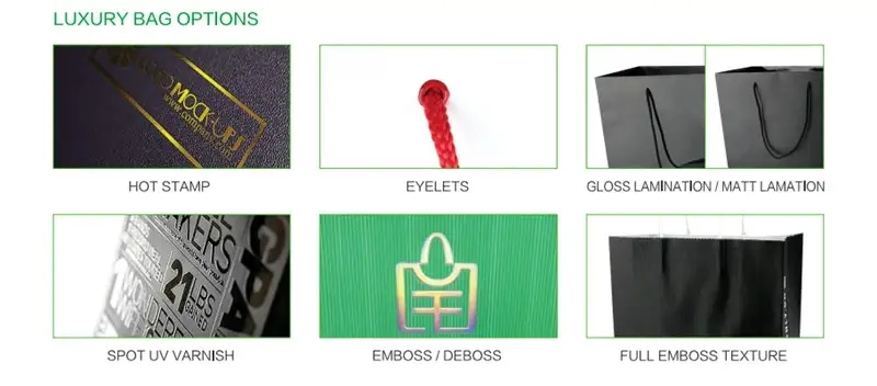 Белые бумажные пакеты класса люкс