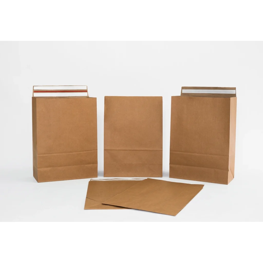 Eco-Friendly Custom Printed Packaging Square Bottom Courier Bag Stand-Up Paper Mailers